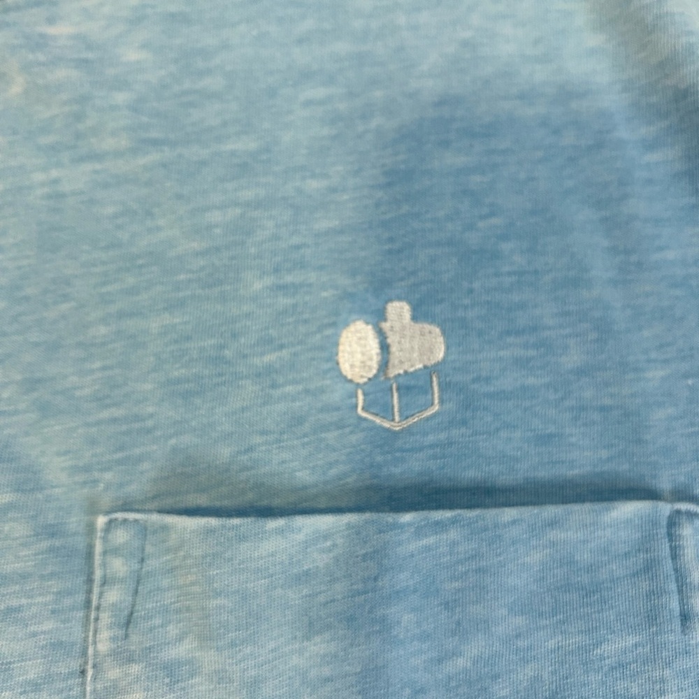Johnnie-O Blue Henley Polo Shirt Short Sleeve Pocket Golf Men XL - Picture 5 of 11